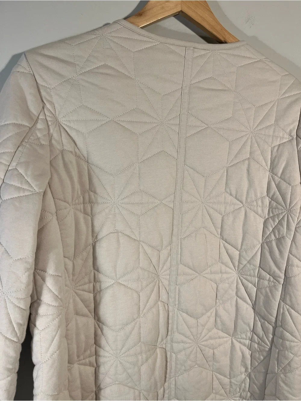 LANDS' END Cotton Quilted Insulated Jacket Light Stone Cabin Core M 10-12